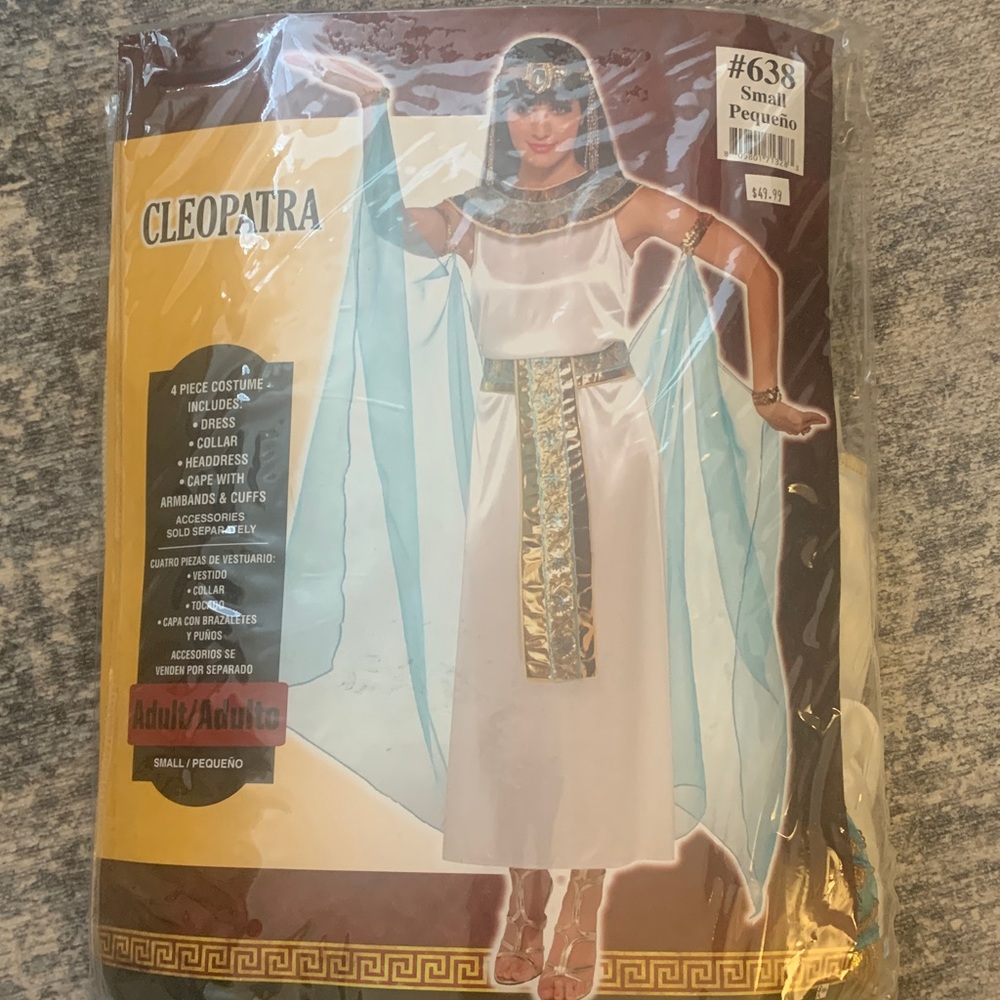 Halloween Cleopatra Costume with Blue and Gold Accents